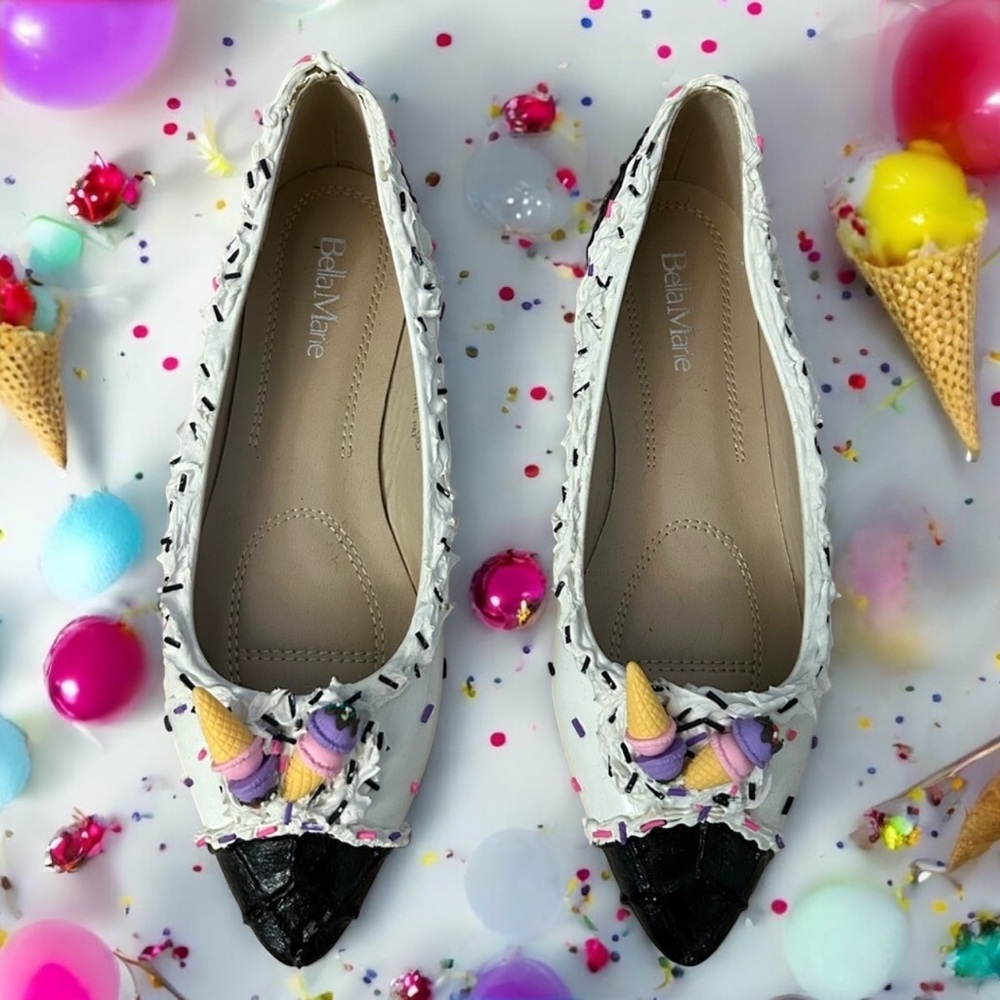 🍦Handmade Waffle Cone Ice Cream Shoes With Sprinkles! 
Pointy toe, Size 8 - Picture 4 of 13
